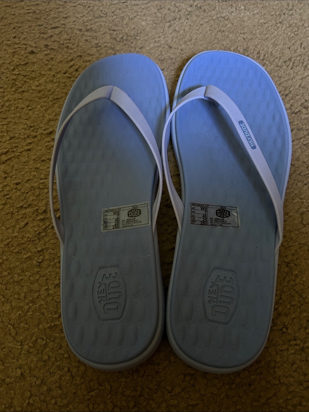 Hey Dude Women's Pale Blue Flip Flop Sandals